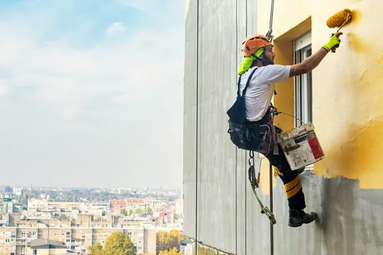 Rope-access exterior painting